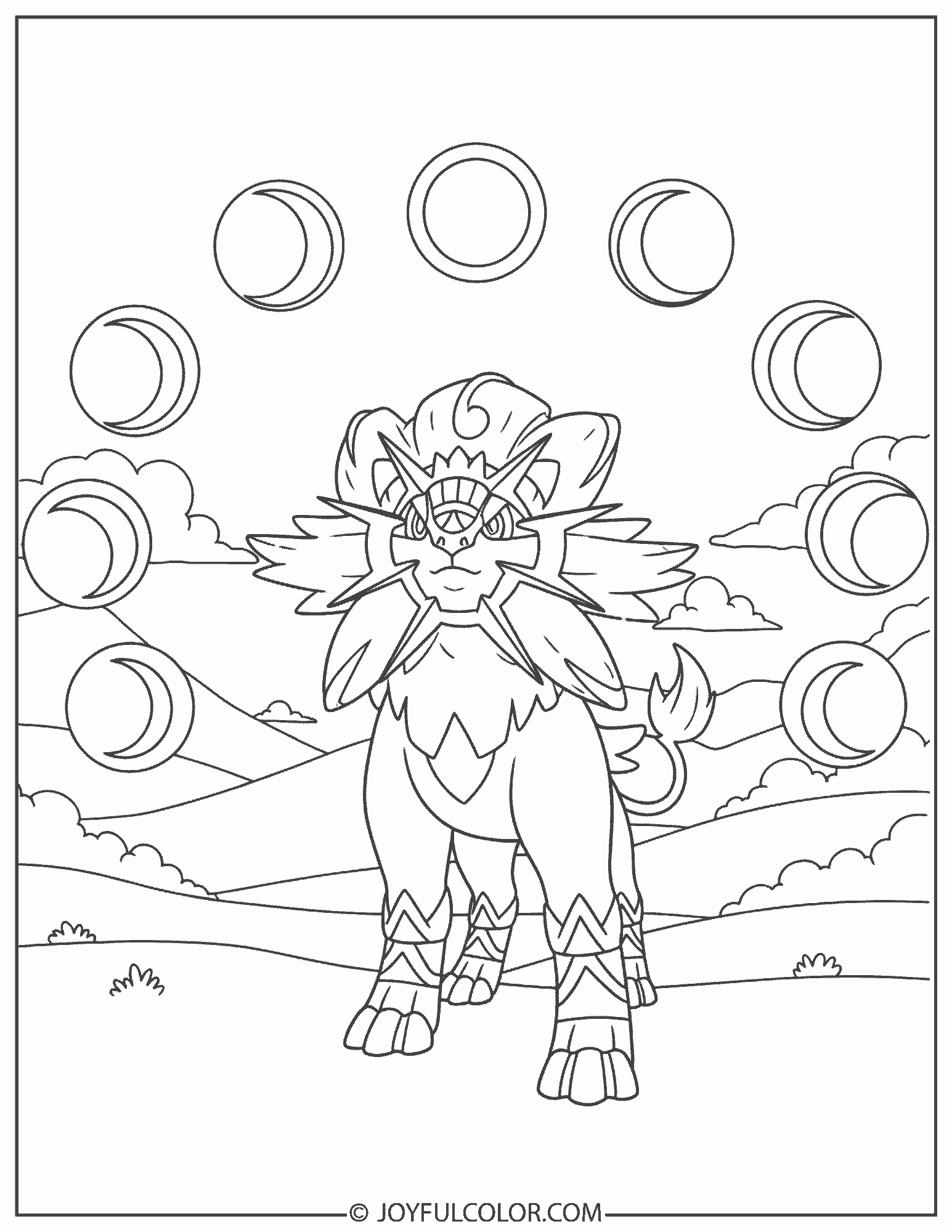 Solgaleo Radiant Sun Phase Coloring Page