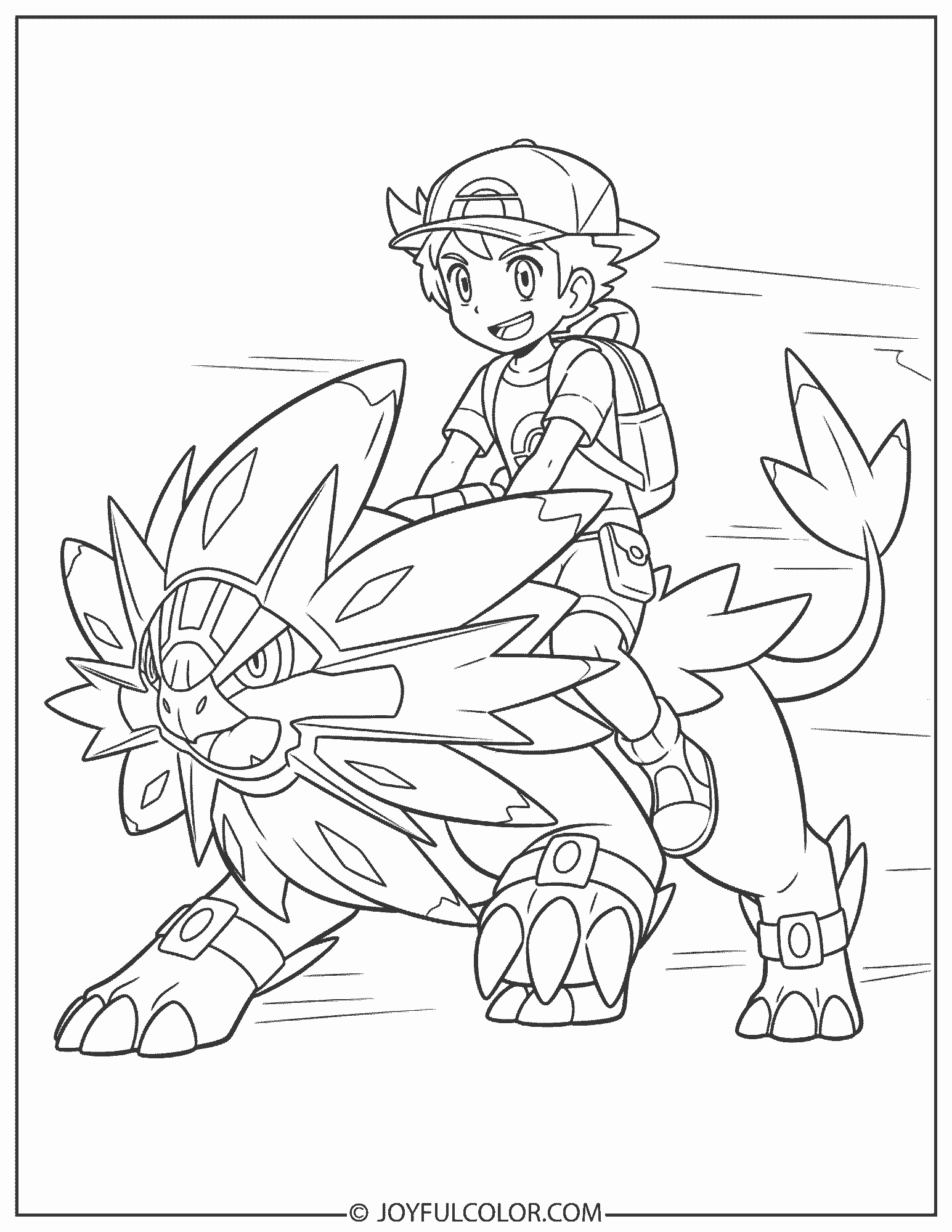 Solgaleo Riding Coloring Page