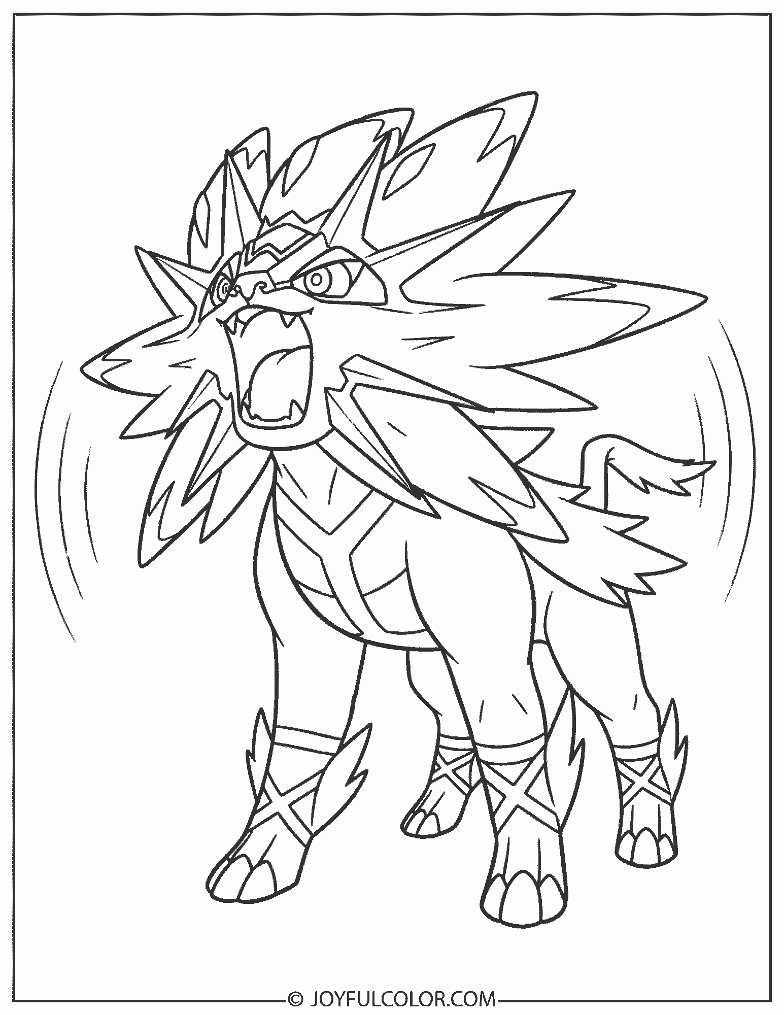 Solgaleo Roaring Coloring Page