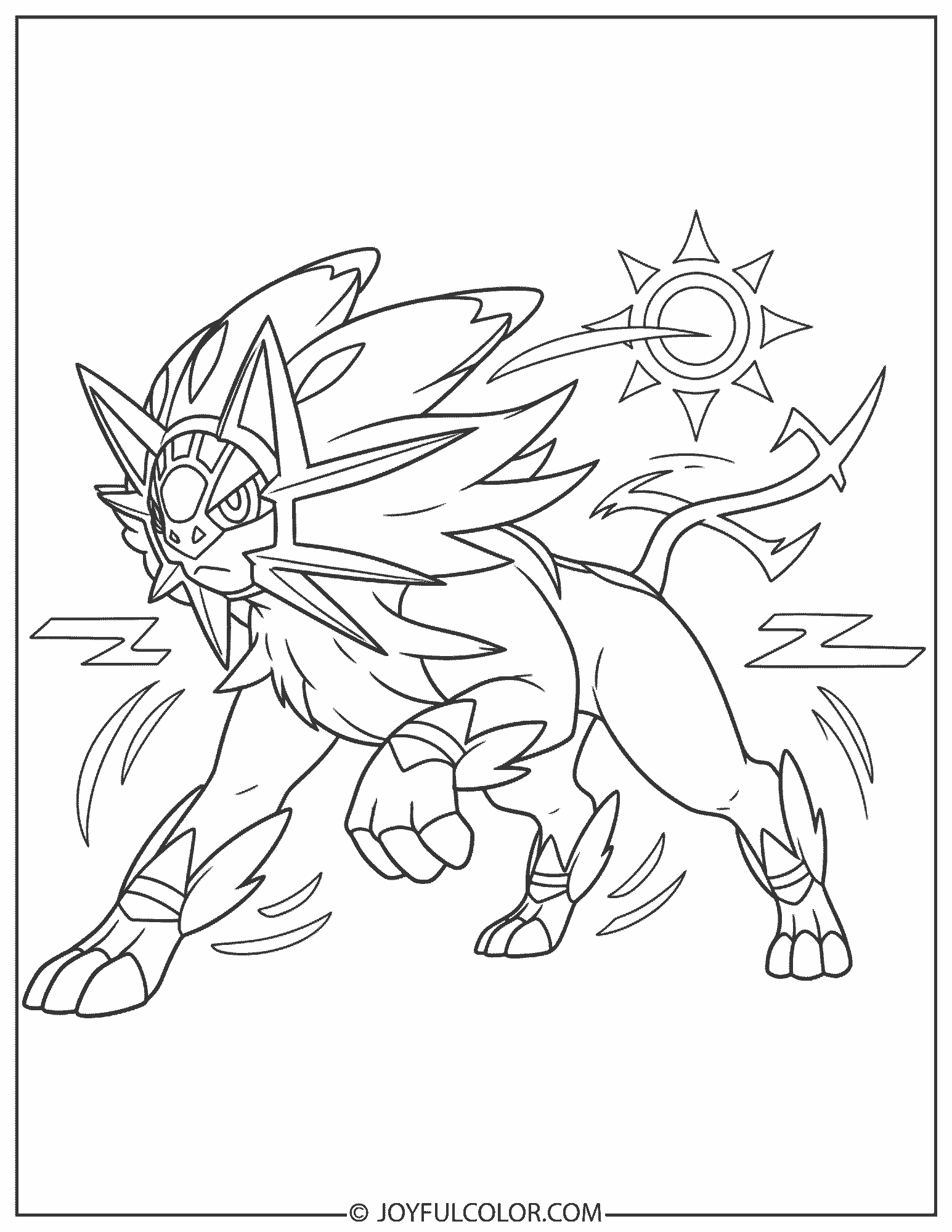 Solgaleo Sunsteel Strike Coloring Page