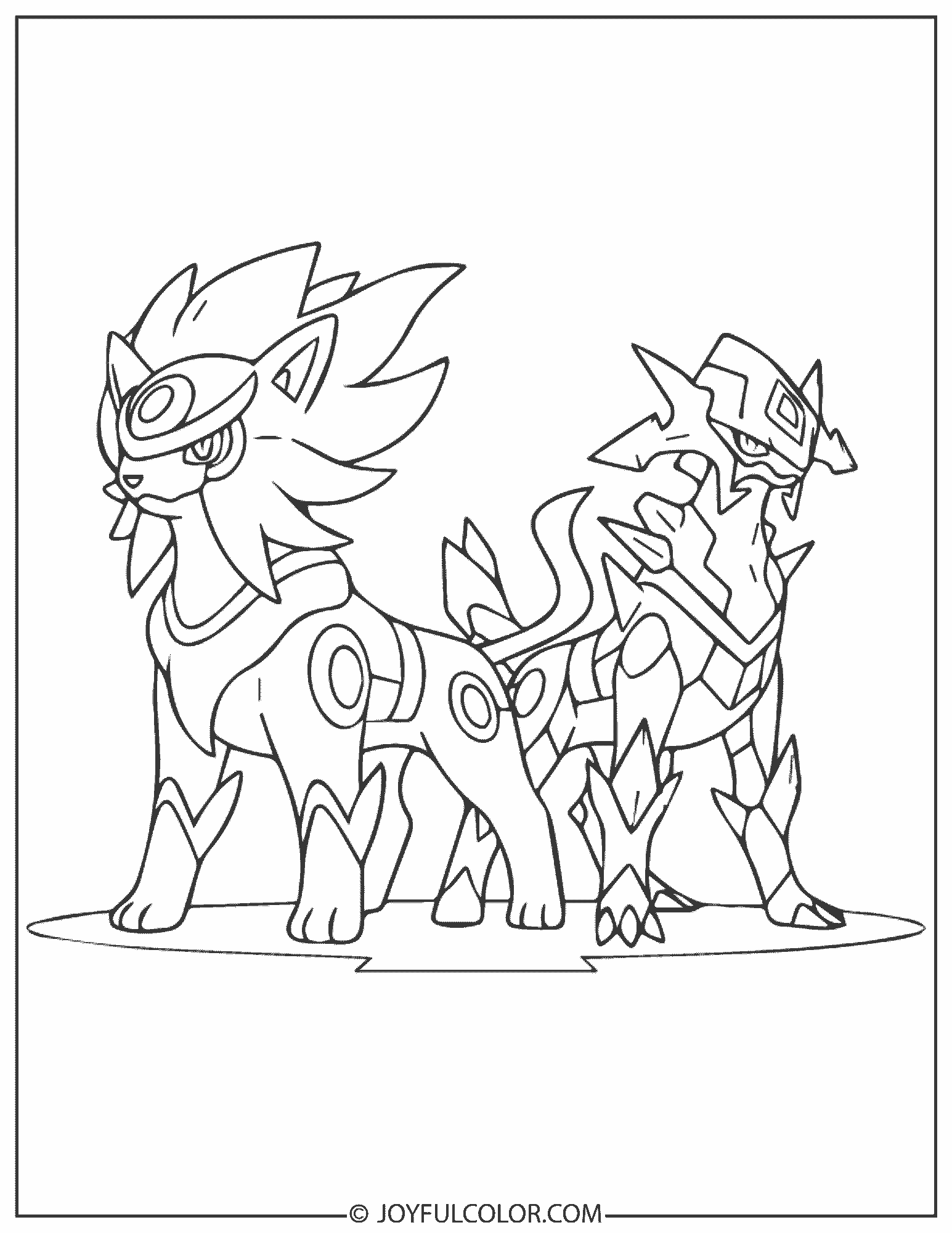 Solgaleo and Necrozma Coloring Page