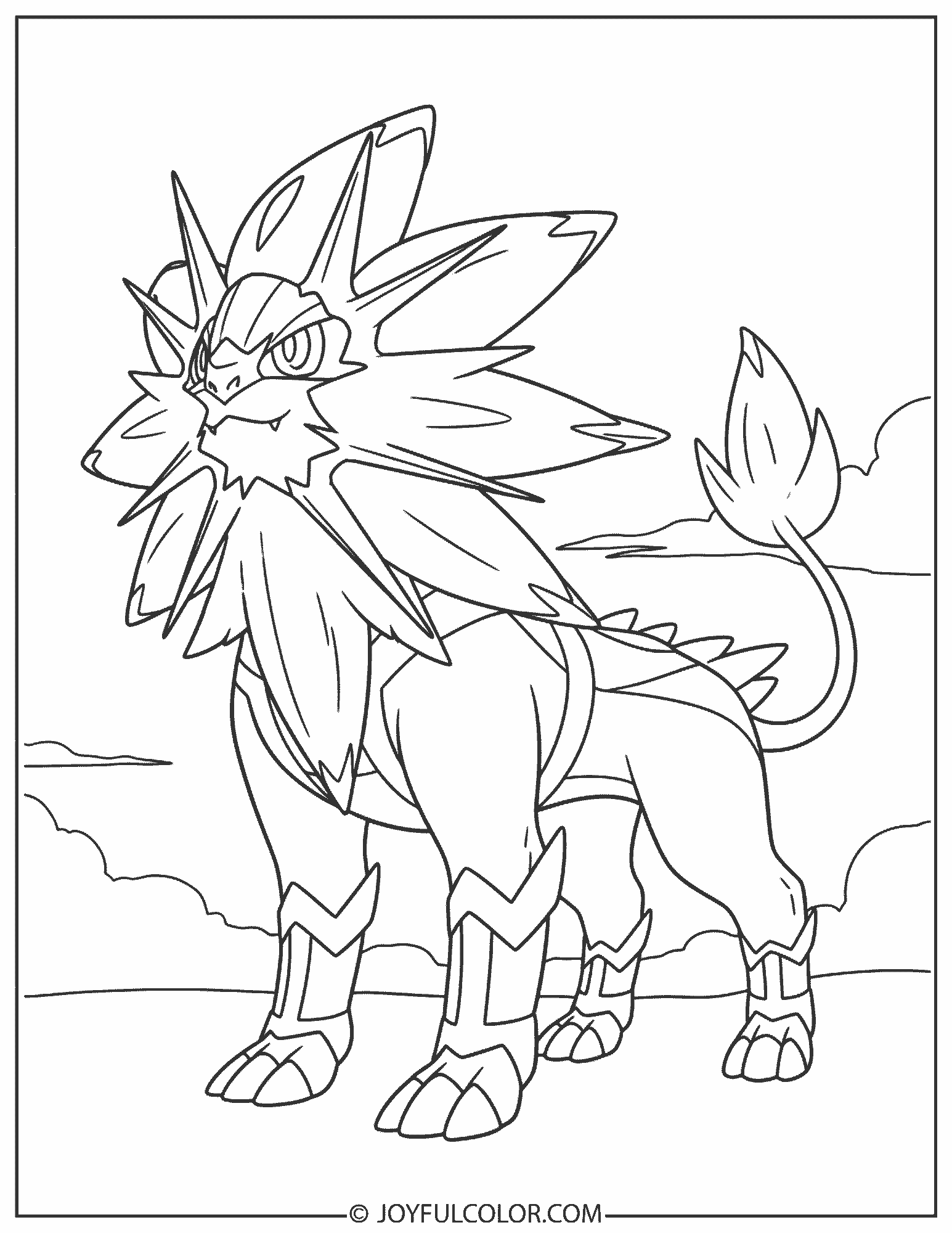 Solgaleo for Beginners Coloring Page