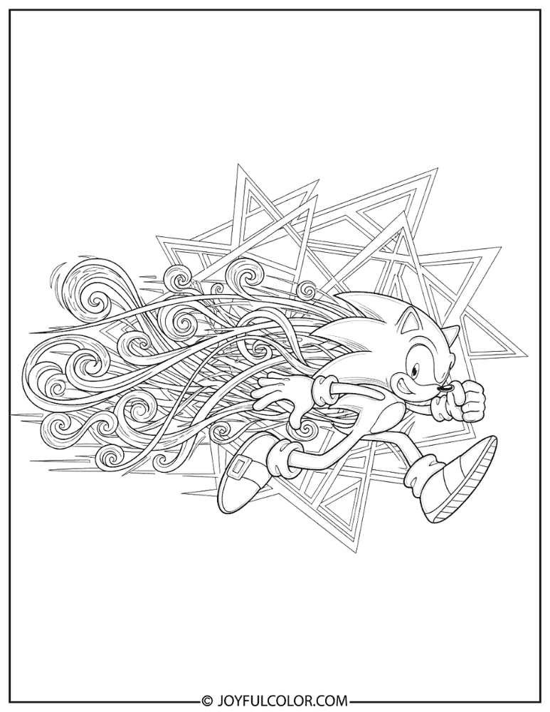Sonic Intricate Speed Pattern Coloring Page