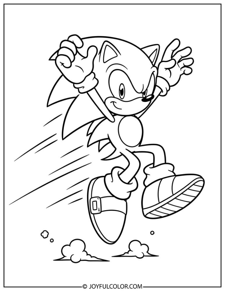 Sonic Jumping Coloring Page