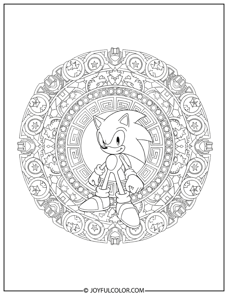 Sonic Mandala Coloring Page
