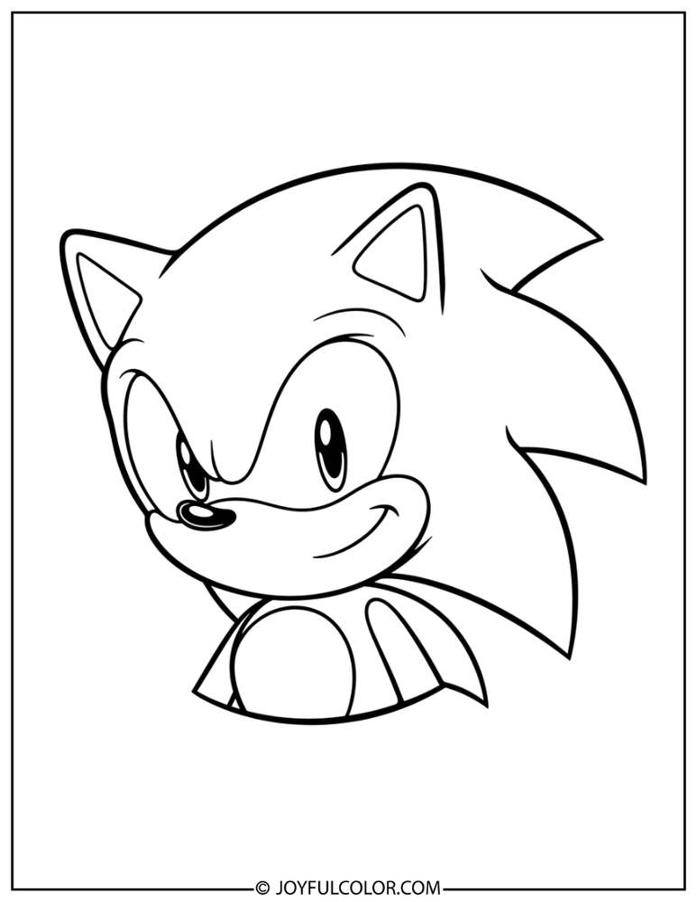Sonic Portrait Coloring Page