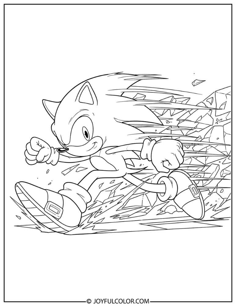 Sonic Prime Running Coloring Page