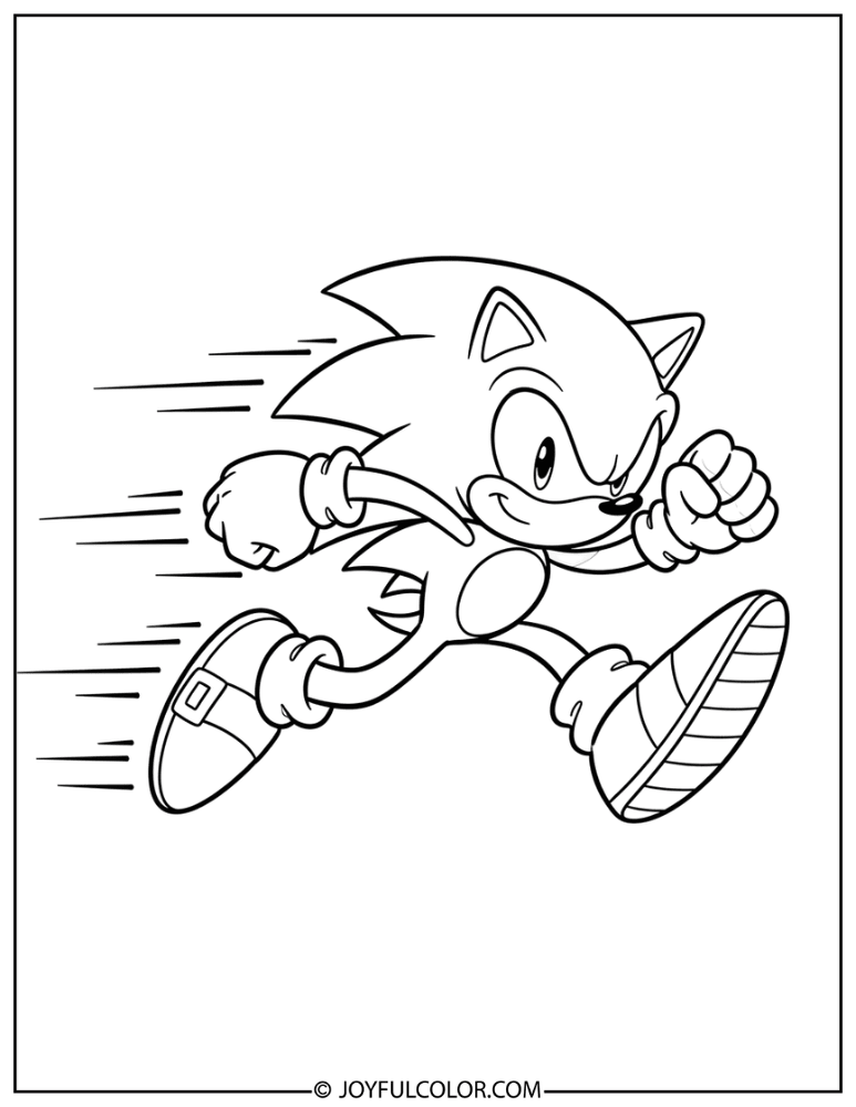 Sonic Running Coloring Page