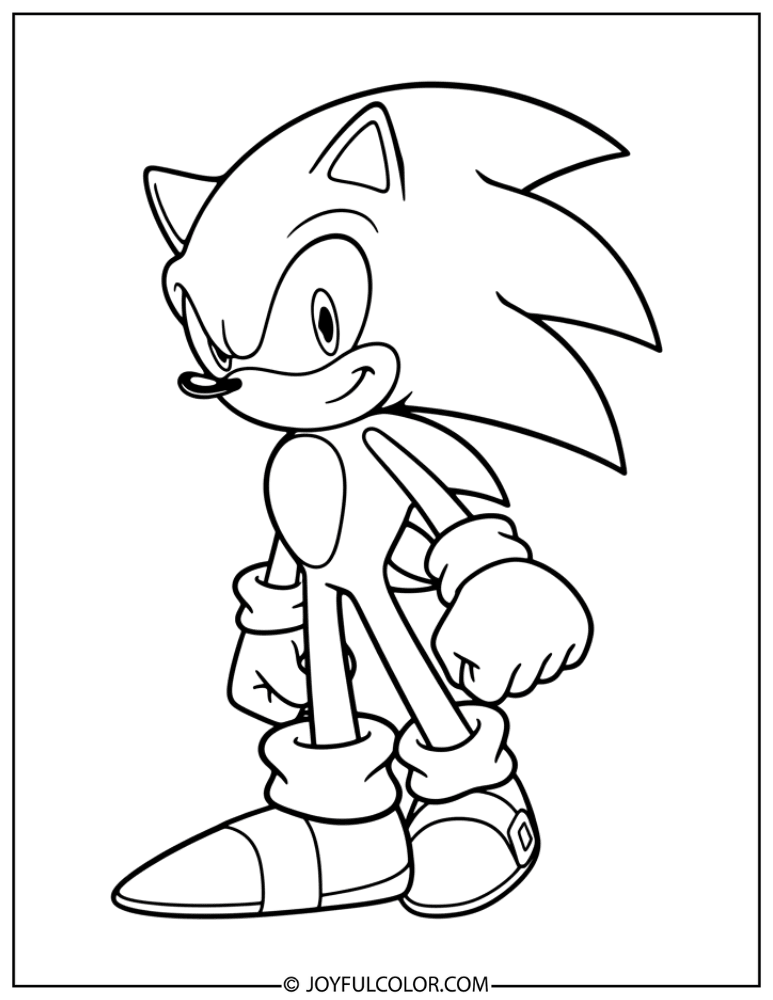 Sonic Side View Coloring Page