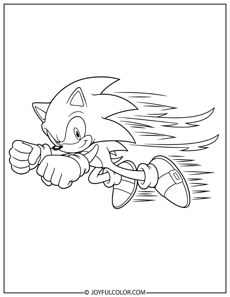 Sonic Speed Boost Coloring Page