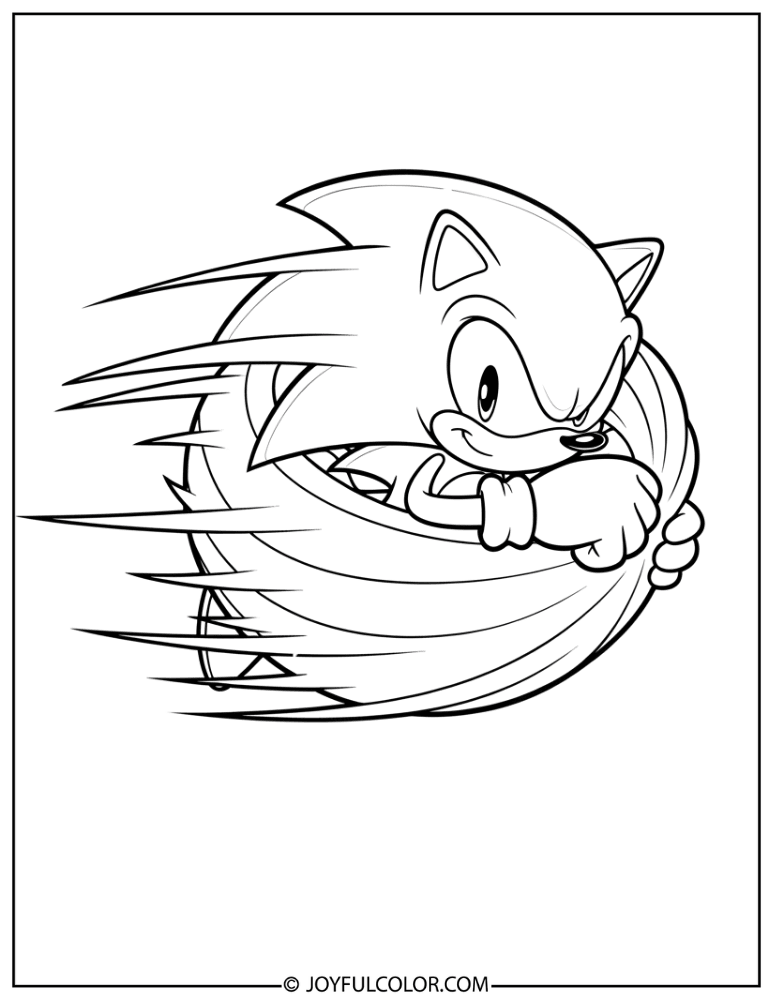 Sonic Spin Dash Coloring Page