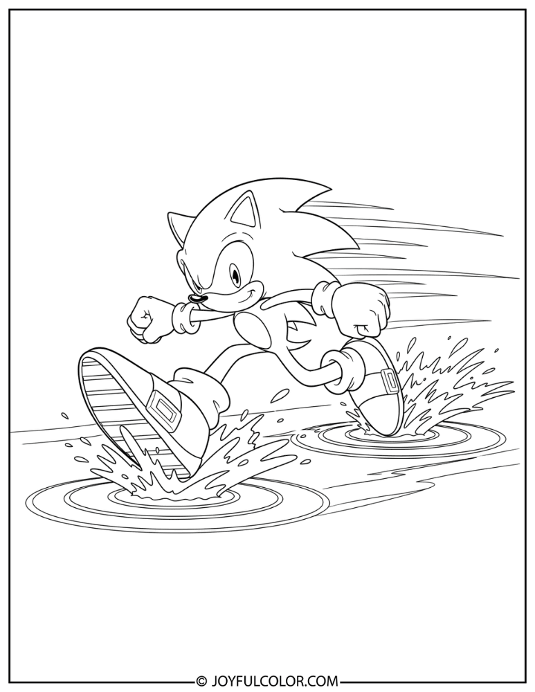 Sonic Water Hover Shoes Coloring Page