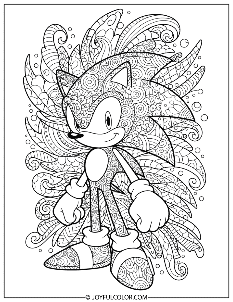 Sonic Zentangle Coloring Page