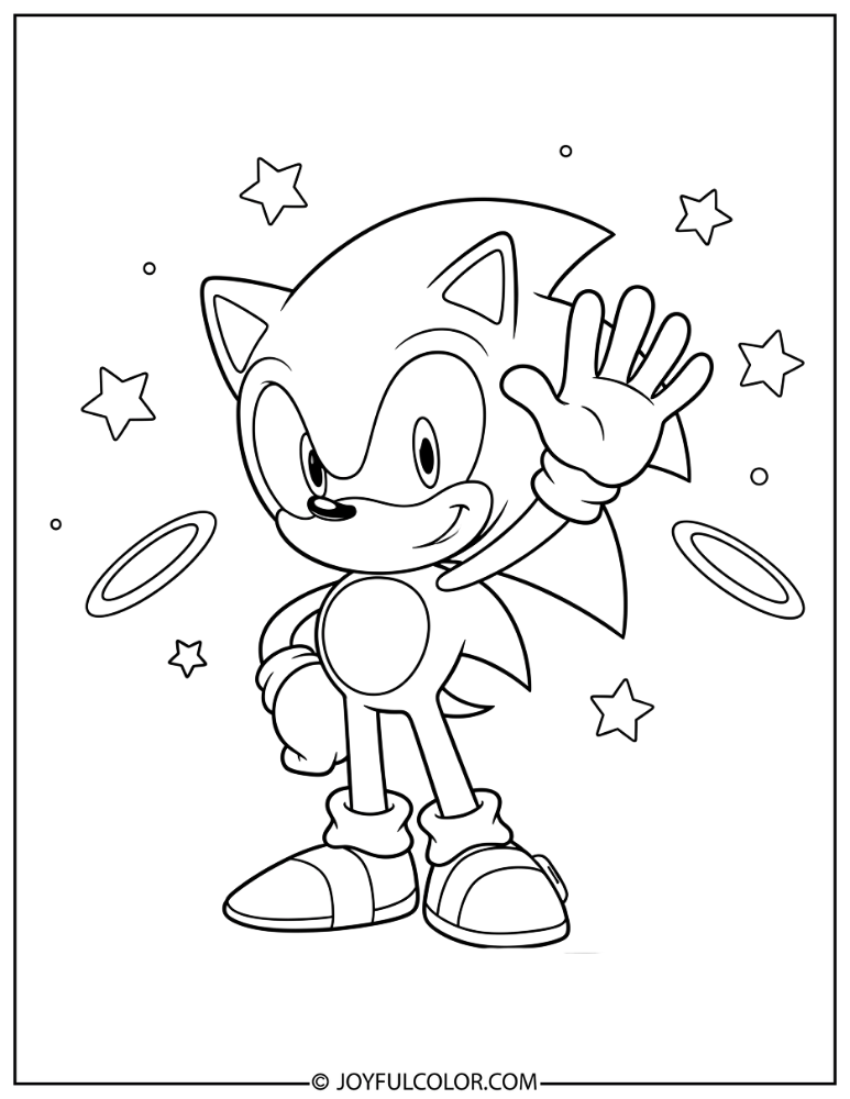 Sonic for Beginners Coloring Page