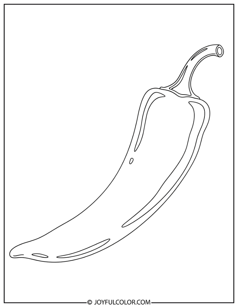 Spicy Hot Chili Pepper Coloring Page