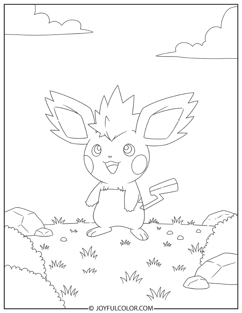 Spiky Eared Pichu Coloring Page