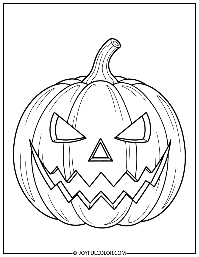 Spooky Jack-O-Lantern Coloring Page