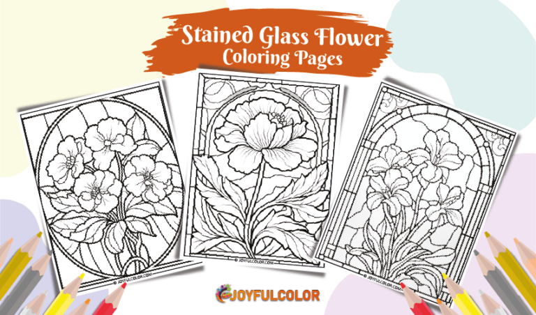 20 FREE Stained Glass Flower Coloring Pages – Download & Print!