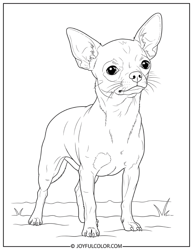 Standing Chihuahua Coloring Page