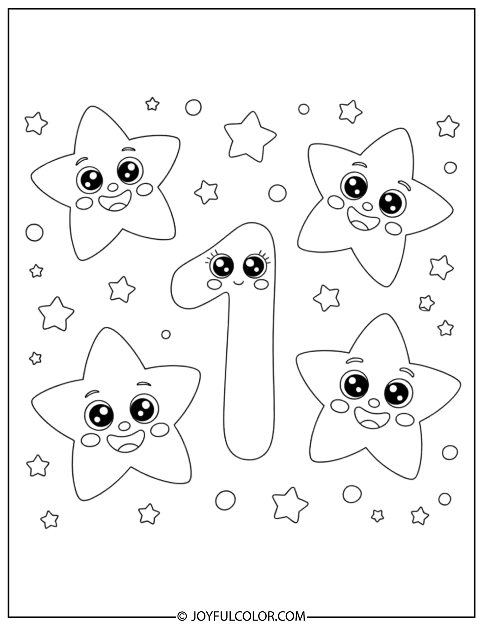 Star Number 1 Coloring Page
