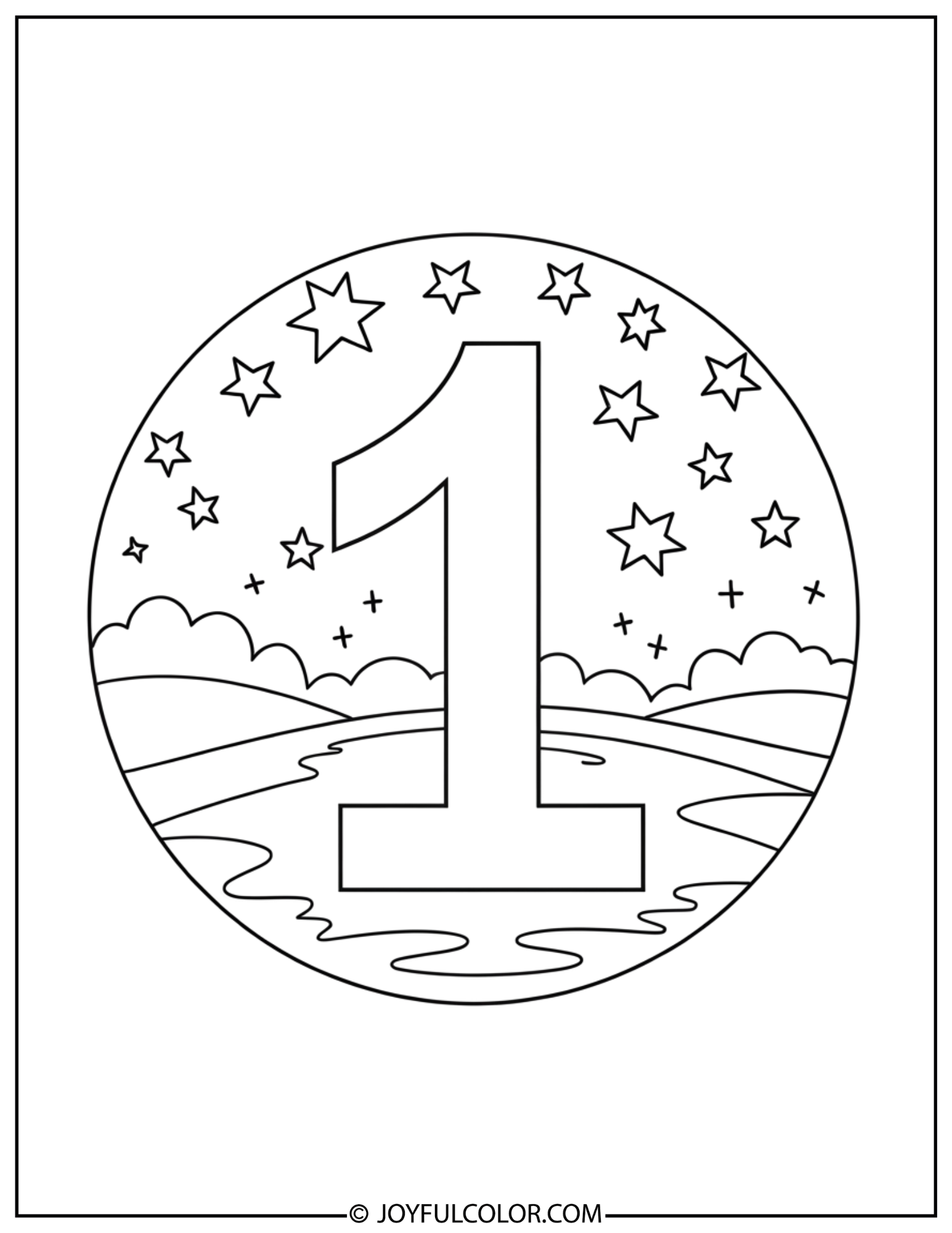 Star Number 1 Coloring Page