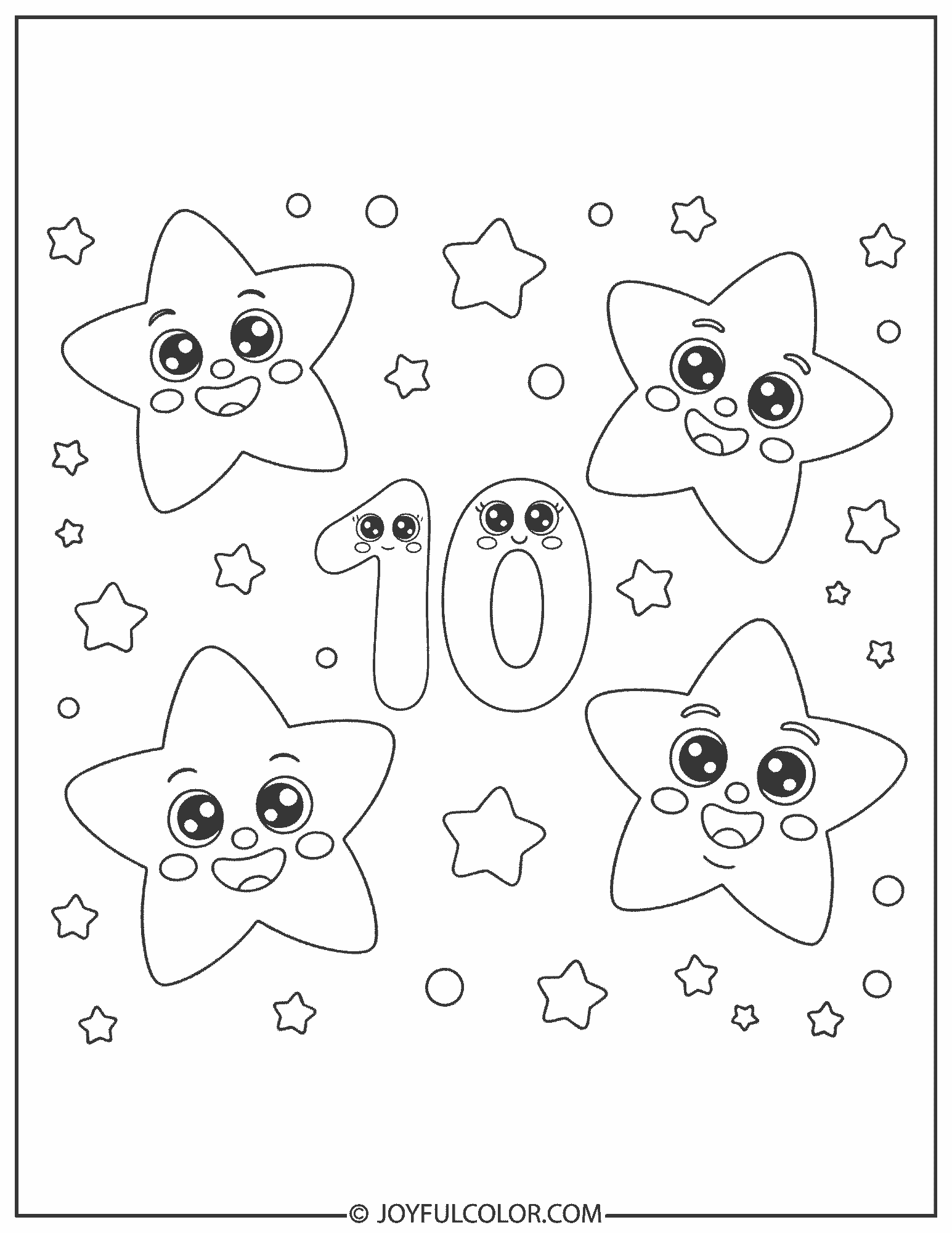 Star 10 Coloring Page