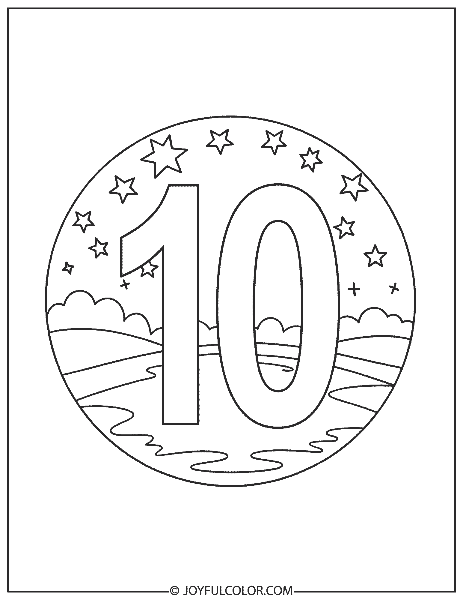 Star 10 Coloring Page