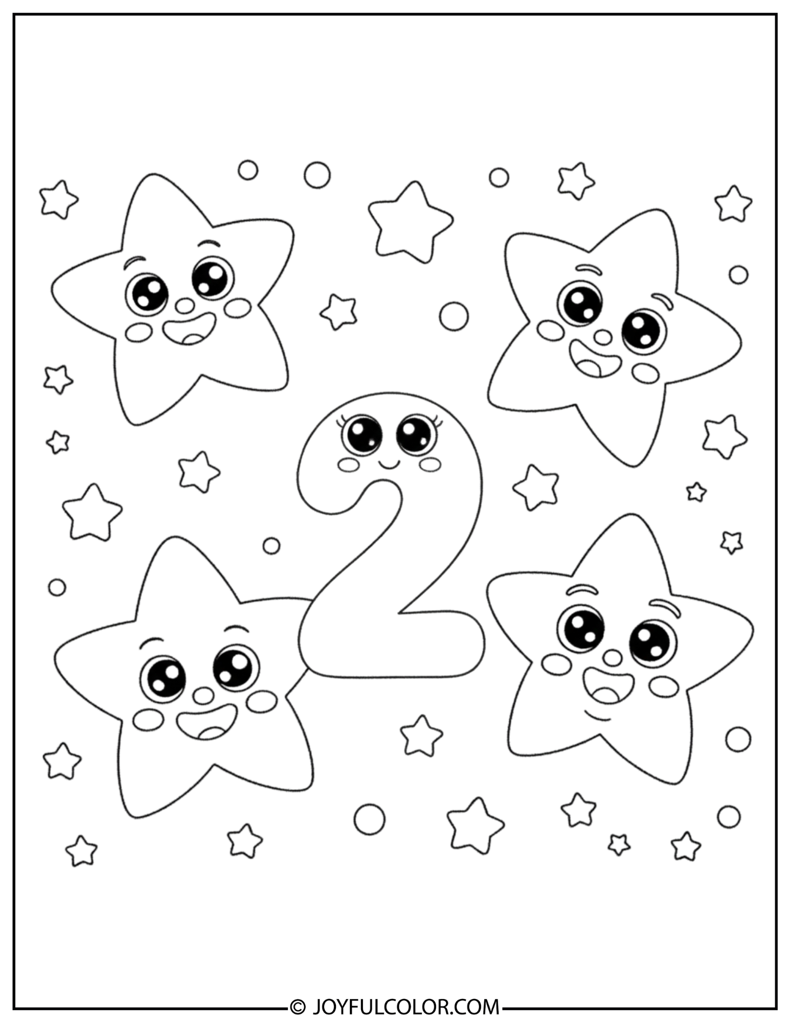 Star Number 2 Coloring Page
