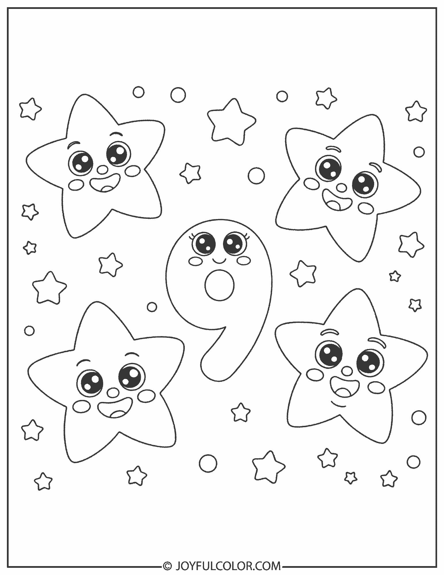 Star Number 9 Coloring Page