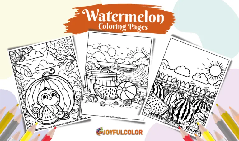 20 Watermelon Coloring Page Printable for FREE Download