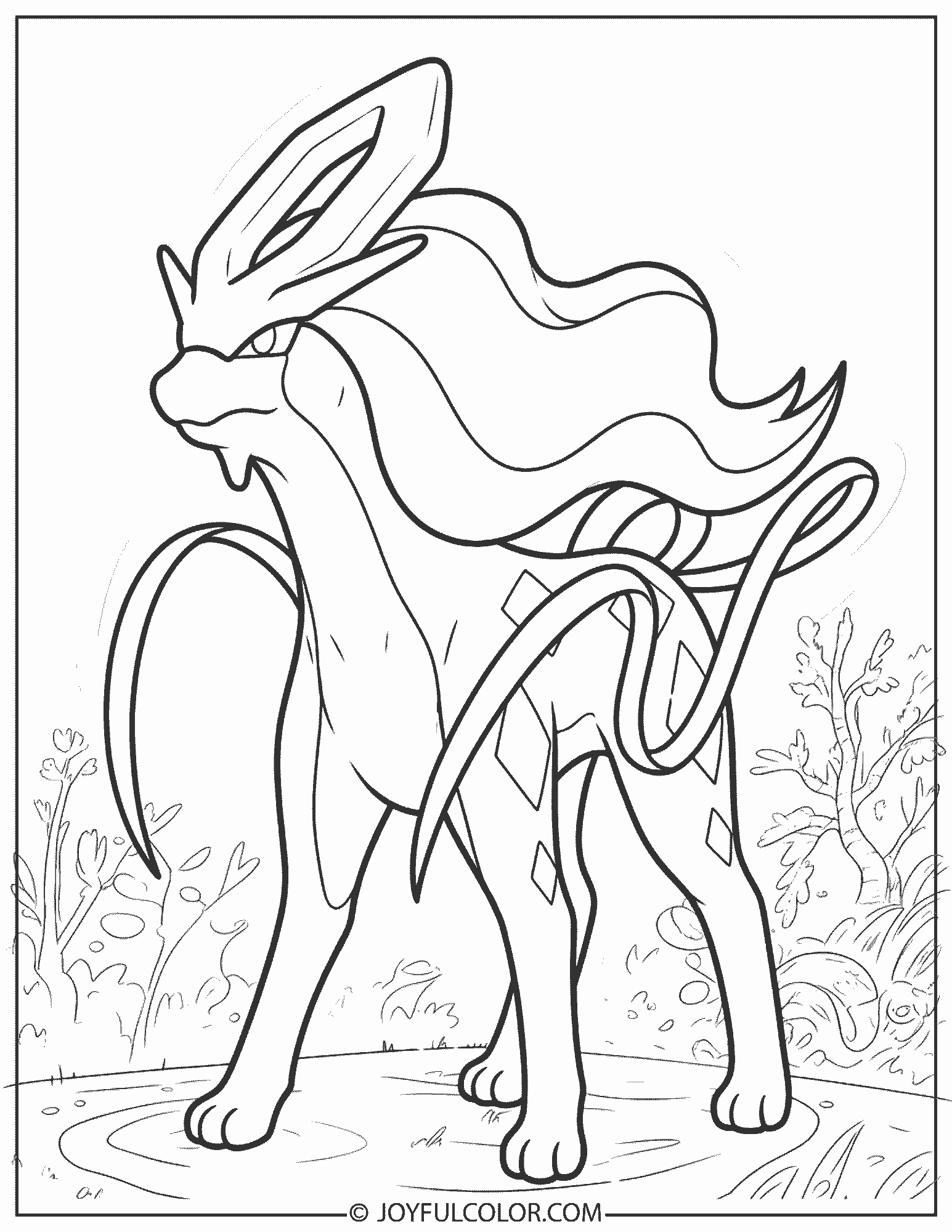 Suicune Coloring Page 1