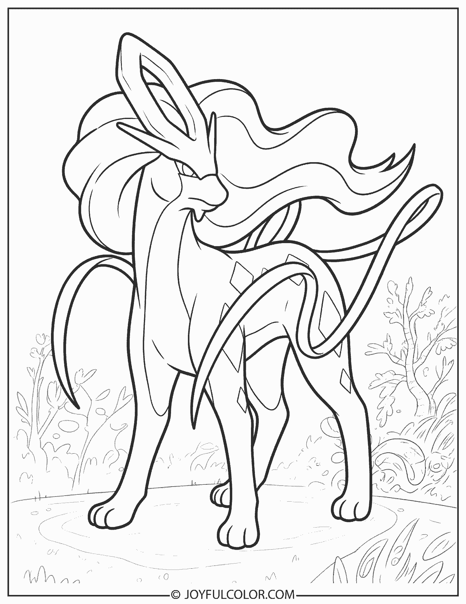 Suicune Coloring Page