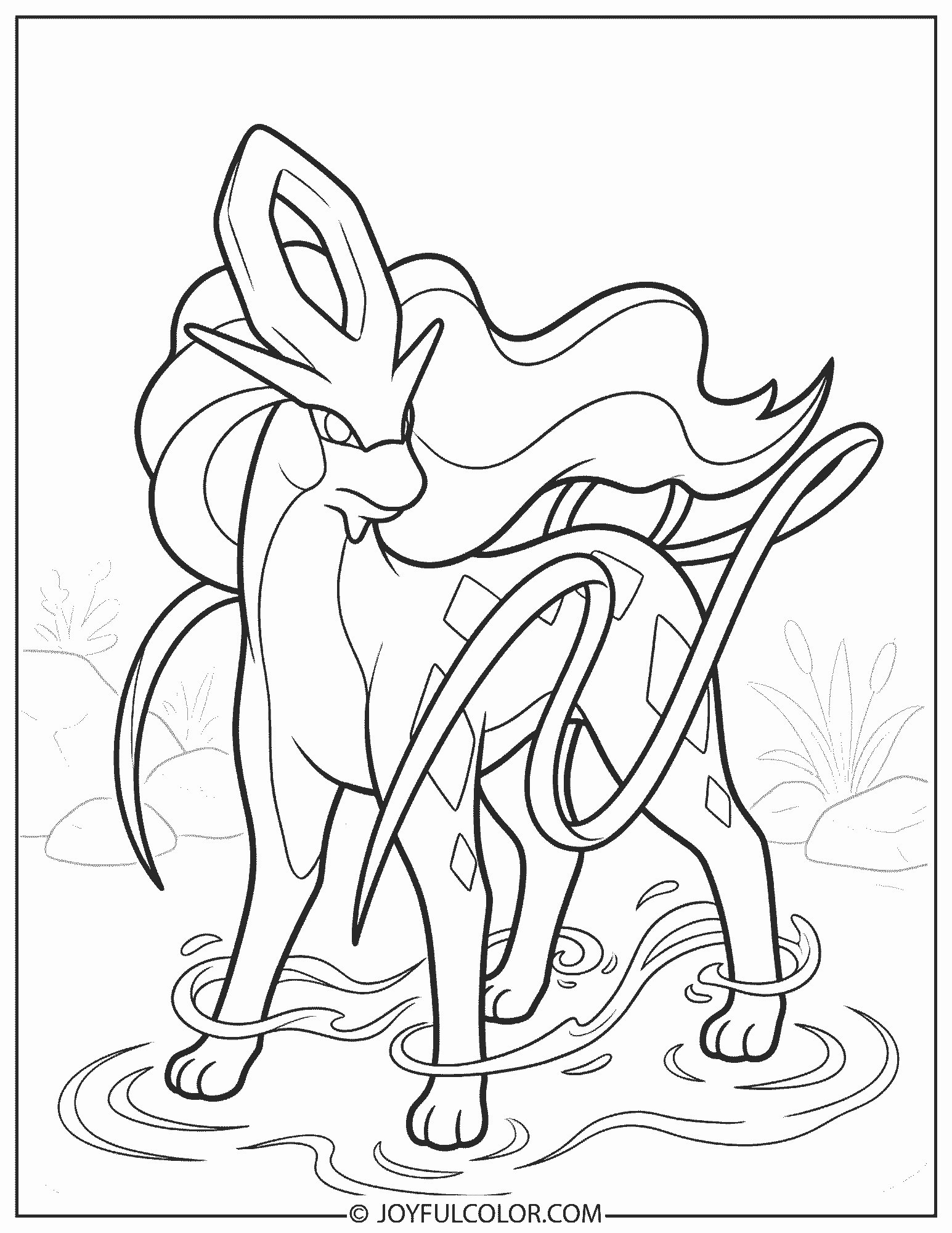 Suicune Water Coloring Page
