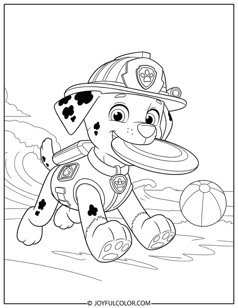 Summer Beach Marshall Coloring Page
