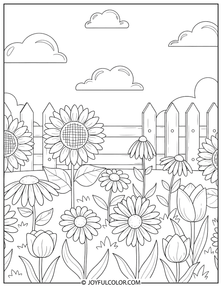 Sunshine Garden Coloring Page