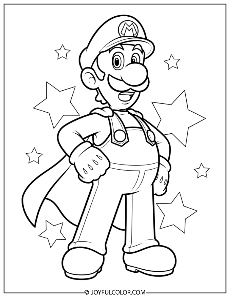 Super Luigi Coloring Page