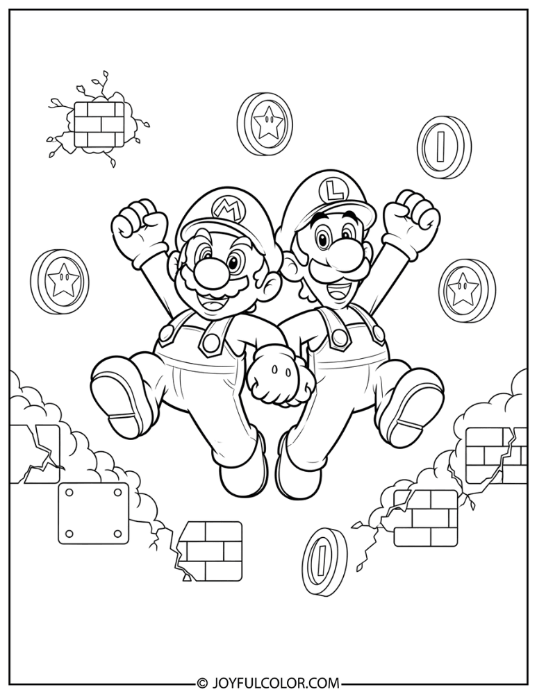 Super Mario Bros Coloring Page