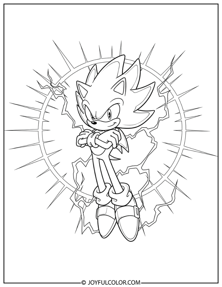 Super Sonic Coloring Page 1