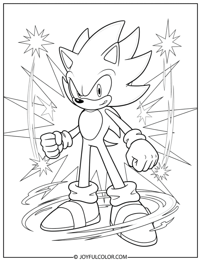 Super Sonic Coloring Page