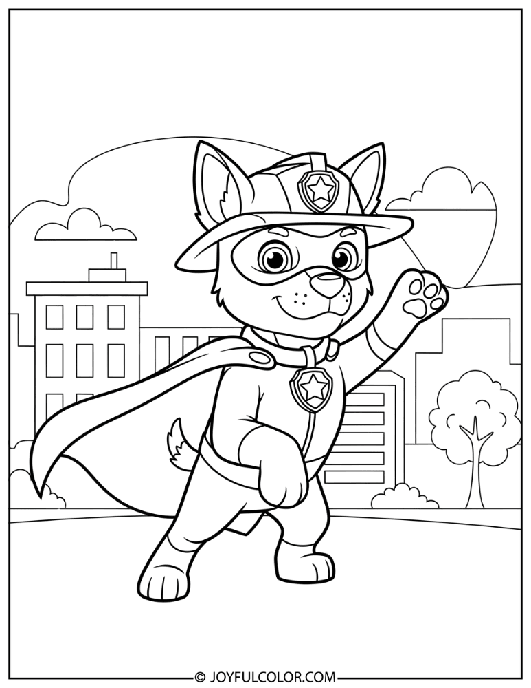 Superhero Chase Paw Patrol Coloring Page