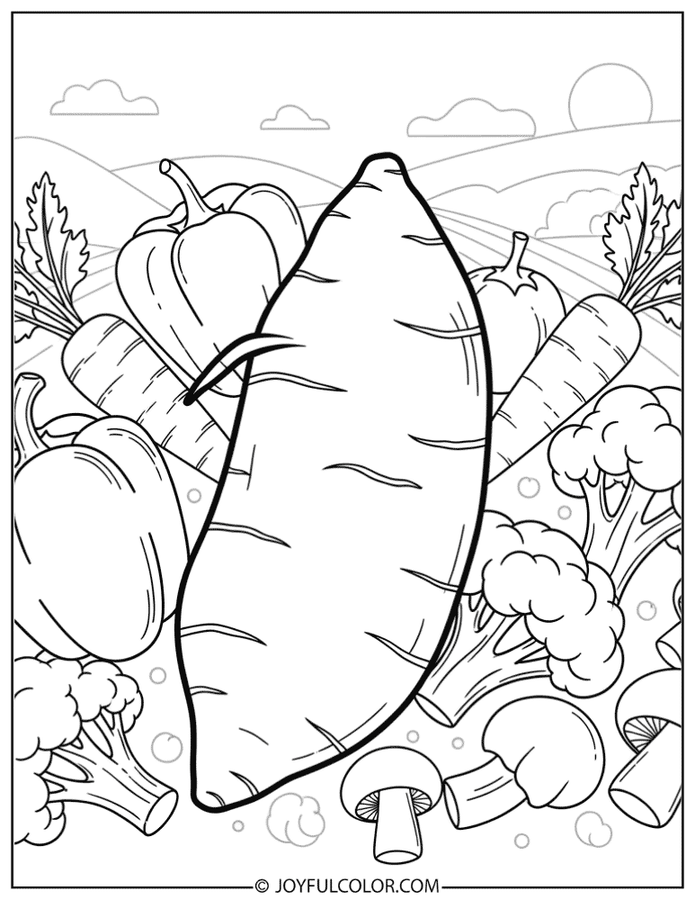Sweet Potato Coloring Page