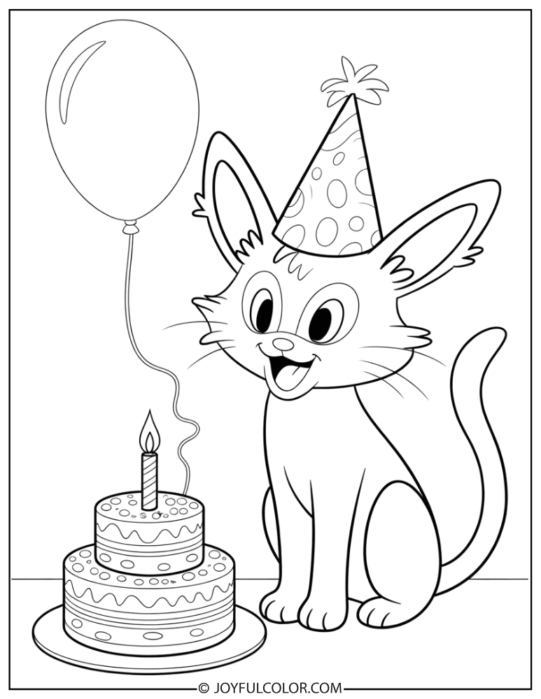 Sylveon Birthday Coloring Page