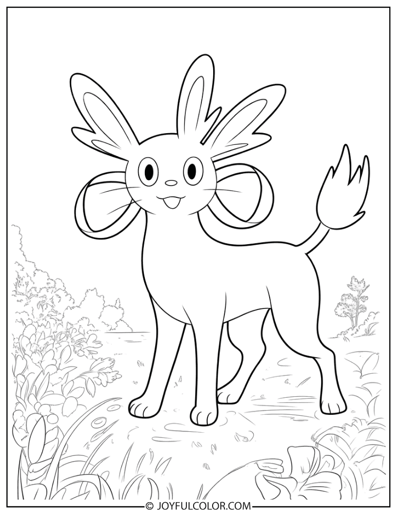 Sylveon Coloring Page printable free design