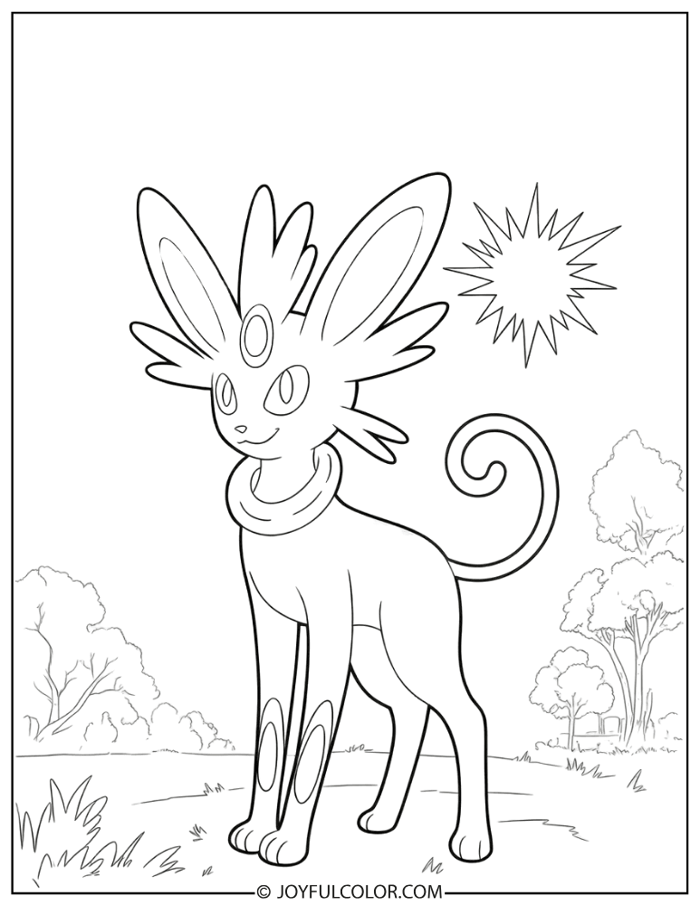 Sylveon Dazzling Gleam Coloring Page