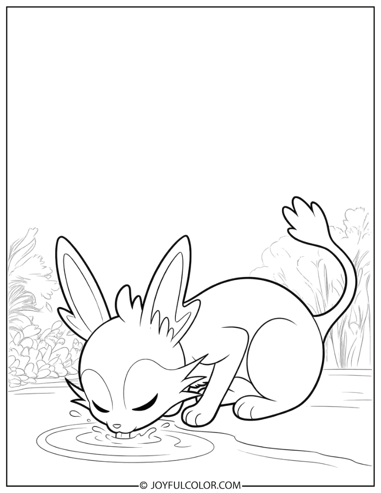Sylveon Draining Kiss Coloring Page