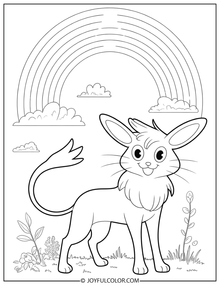 Sylveon Rainbow Coloring Page