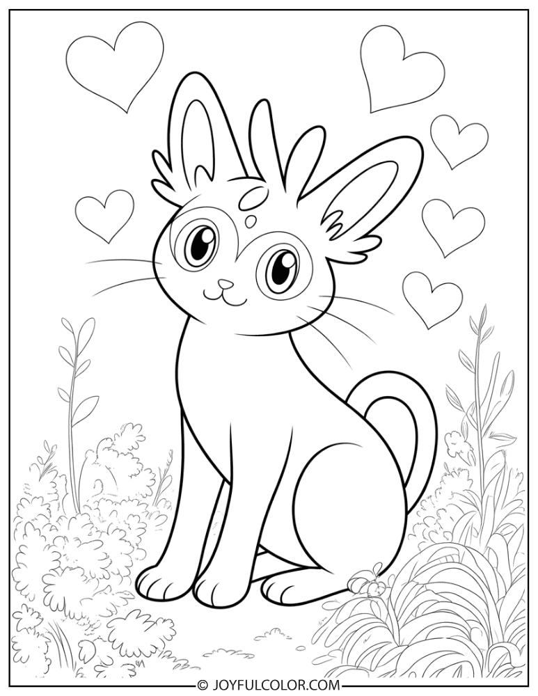 Sylveon Valentine Coloring Page