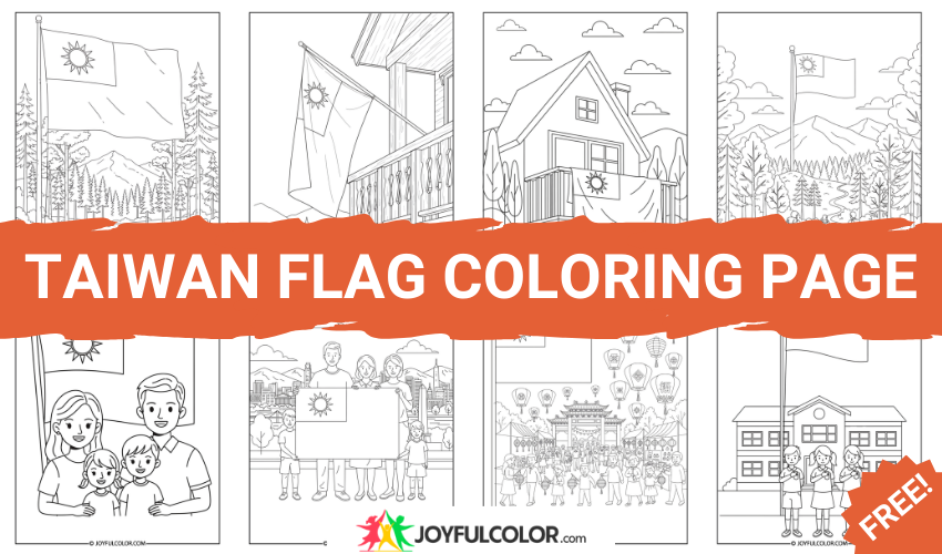 Taiwan Flag Coloring Page