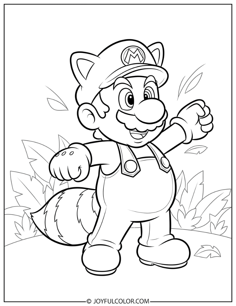Tanooki Mario Coloring Page