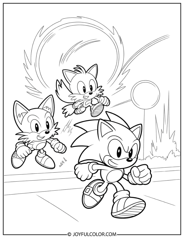 Team Sonic Heroes Coloring Page
